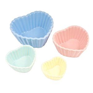 Small Ceramic Heart Bowls Dishes (Set of 4) - NWOT